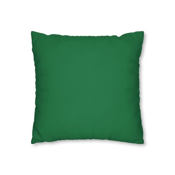 "Namast'ay Home With My Cat" - Marbled Pink & Teal on Dark Green Pillow COVER - Image 3