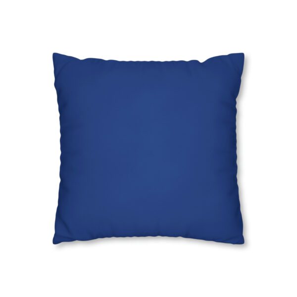 "Namast'ay Home With My Cat" - Marbled Pink & Teal on Dark Blue Pillow COVER - Image 3